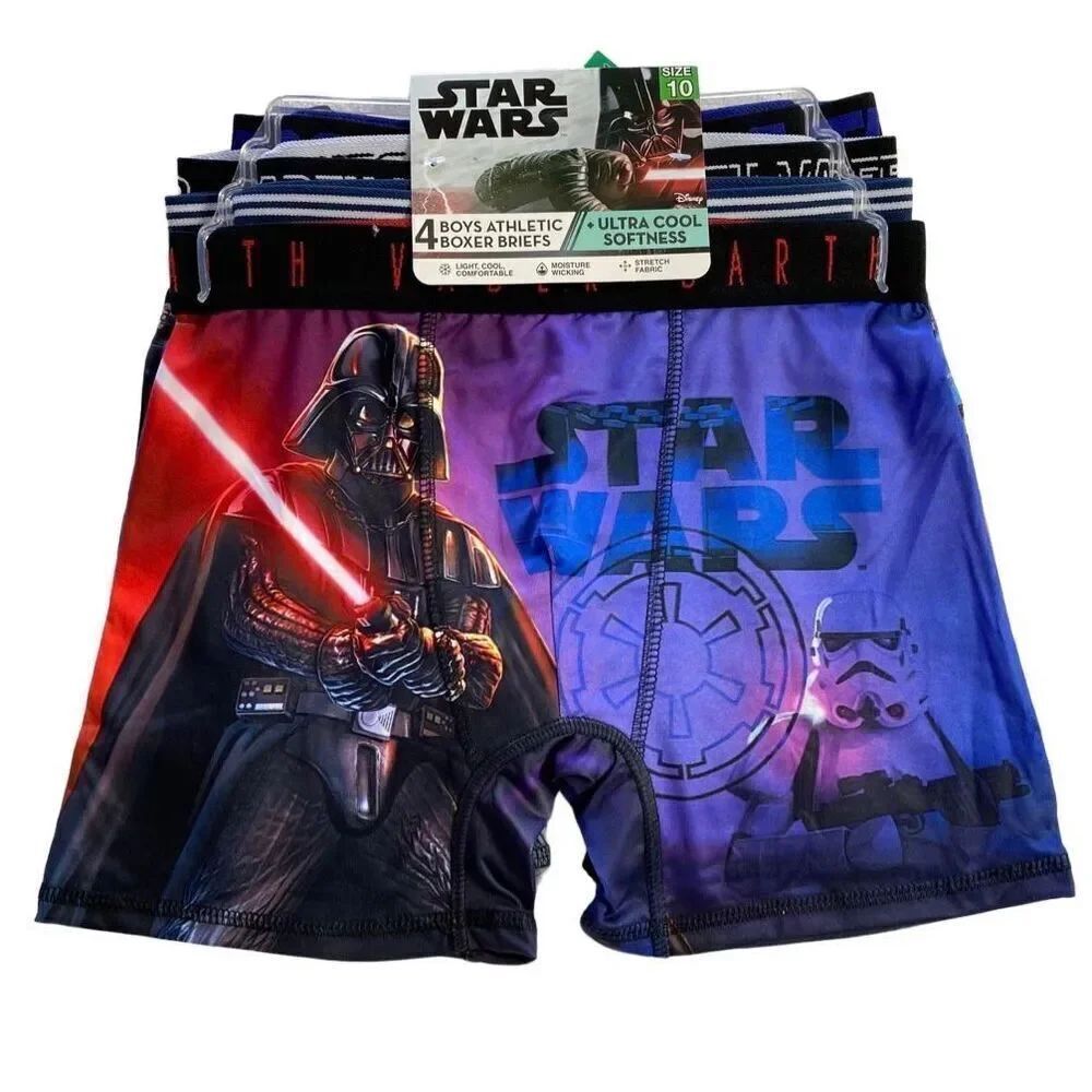 STAR WARS Boys Size 10 4-Pack Athletic Boxer Briefs